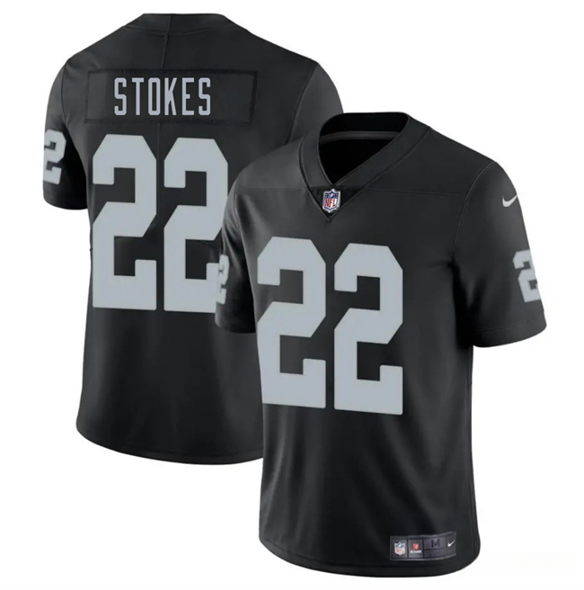 Men's Las Vegas Raiders #22 Eric Stokes Black 2025 Vapor Stitched Football Jersey